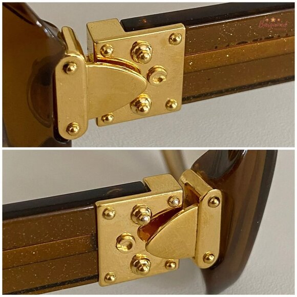 Authentic LOUIS VUITTON Gold Speckling Acetate Frame Soupcon Sunglasses - Z0003W - Picture 7 of 13